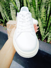 Tênis Vert Branco Rosa Metal Premium Feminino
